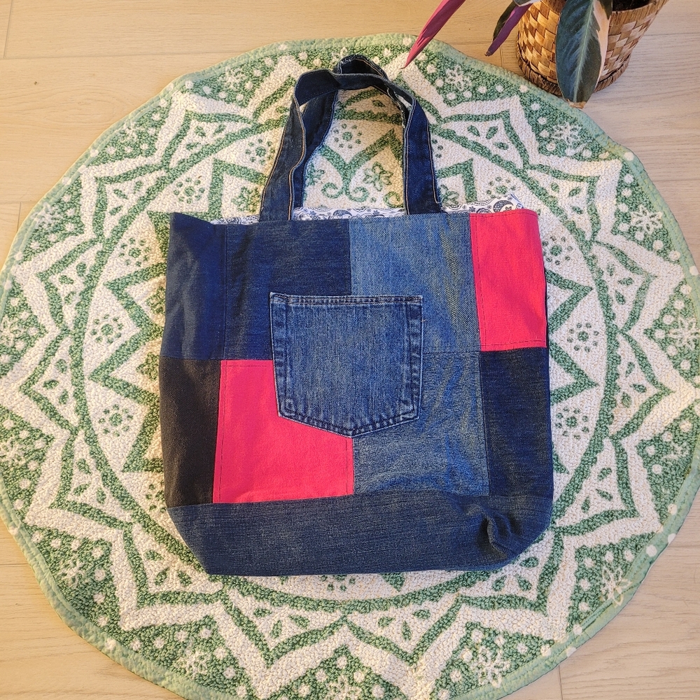 Denim patchwork tote bag - Picture 7 of 10